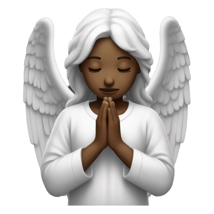 bw siple angel praying with closed eyes sticker