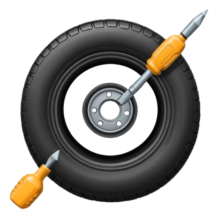 autoreifen emoji mit schraubenzieher sticker