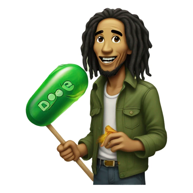 Bob marley with a doobie sticker