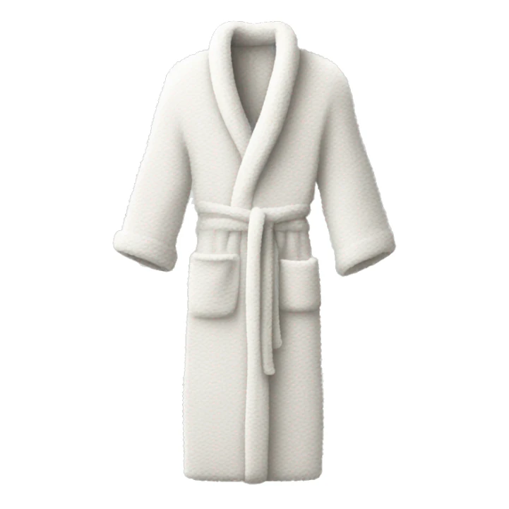 White Fuzzy waffle knit long robe sticker