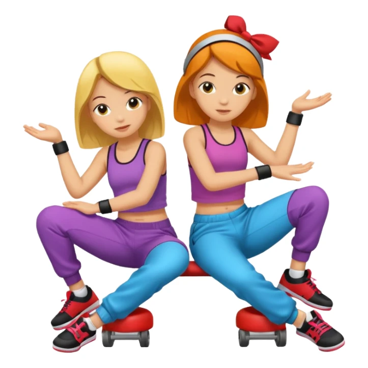 2 girls sitting in breakdance ride sticker