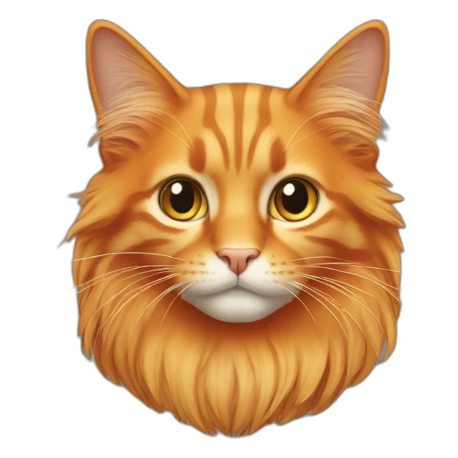 orange cat with long hair sticker