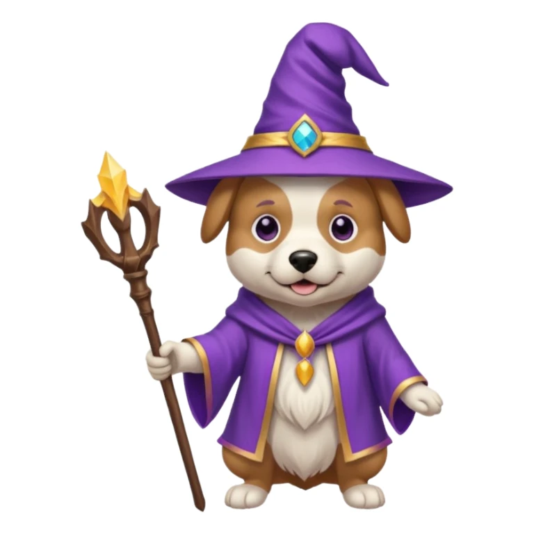 Dog wizard sticker