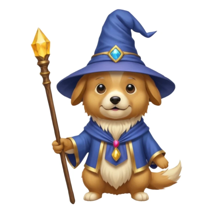 Dog wizard sticker
