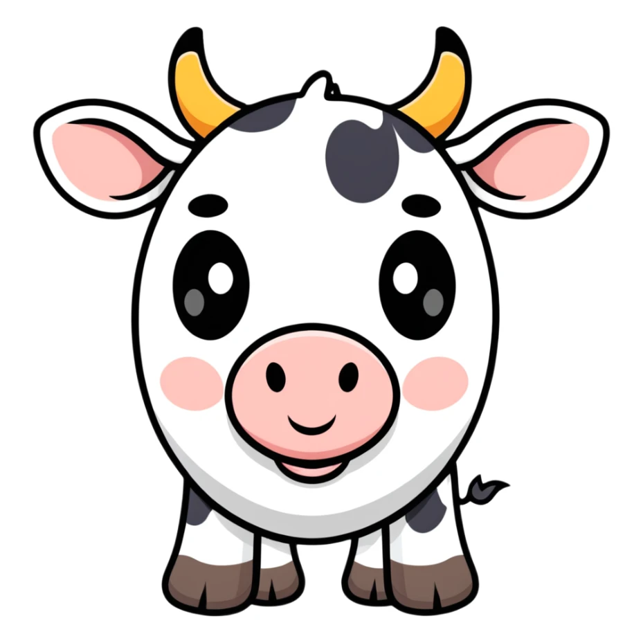 cute cow face with big eyes sticker