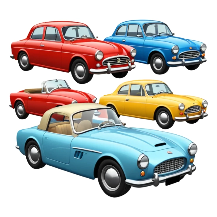 classic cars with different colors  sticker