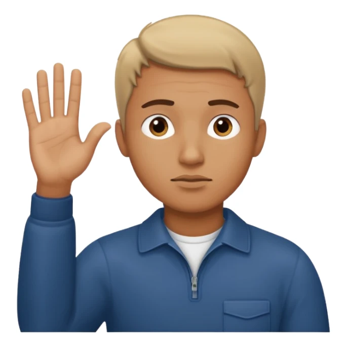 the man is deep in thought, raised one hand, showing something sticker