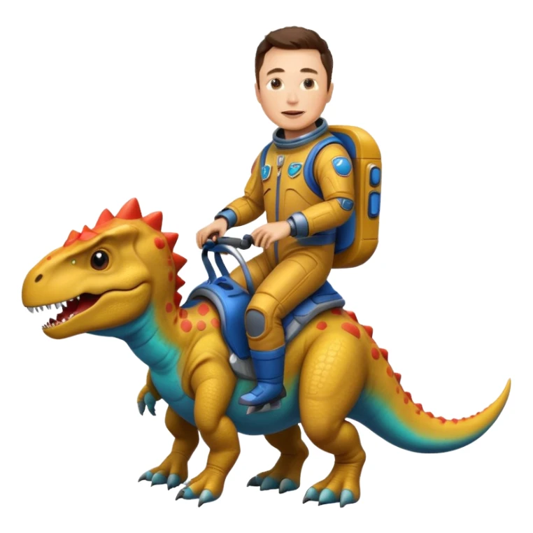 Elon musk riding a dinosaur  sticker