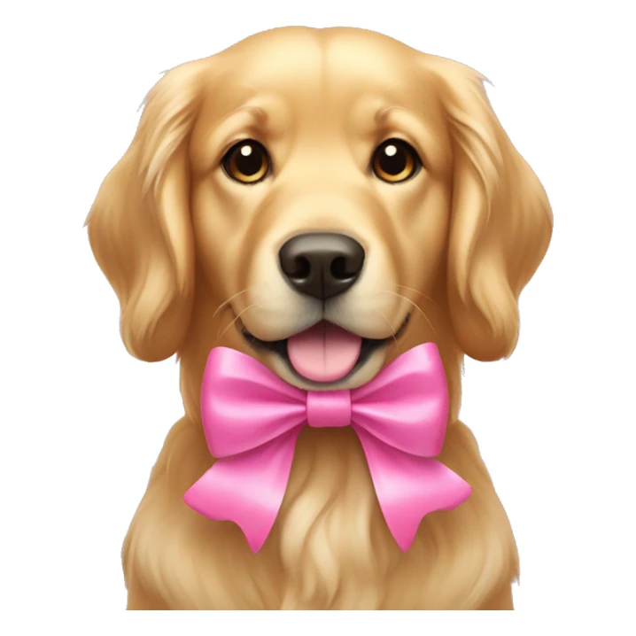 Golden retriever with pink bow sticker