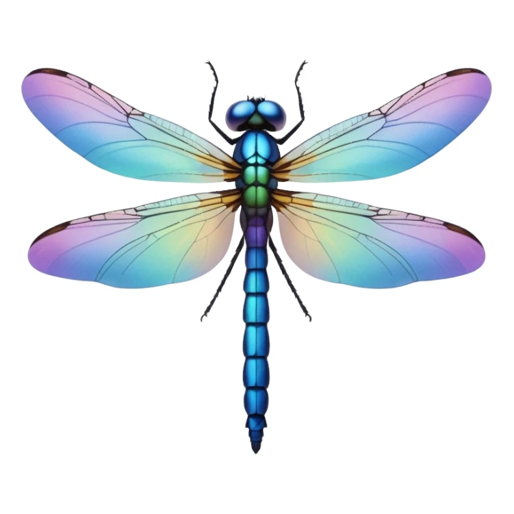 Peaceful Dragonfly change color  keep  black background  sticker