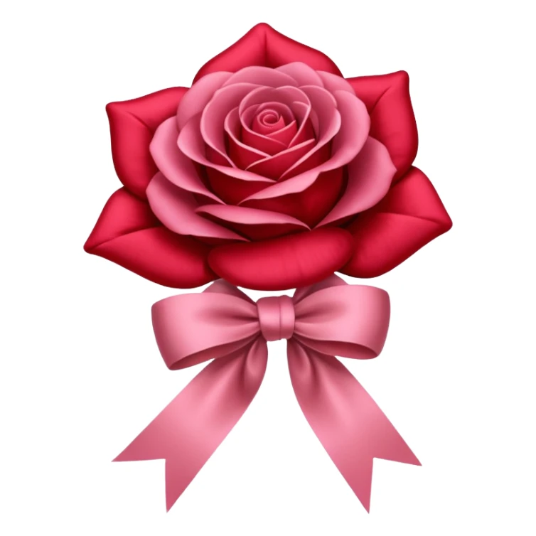 Rose flower and ribbon sticker