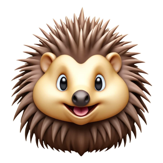 Cinematic Comical Echidna Portrait Emoji, Head tilted dramatically with an exaggeratedly amused expression, featuring a quirky, spiky fur with a scrunched-up face and wide, expressive eyes full of playful disbelief, Simplified yet hilariously expressive features, highly detailed, glowing with a slightly sassy glow, high shine, dramatic yet playful, stylized with an air of cheeky mischief, bright and endearing, soft glowing outline, capturing the essence of a spirited and over‐the‐top echidna, so meme‐worthy it feels like it could prick its way into internet fame instantly! sticker