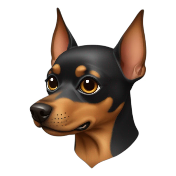 caramel-color-pinscher-dog-using-batman-mask sticker