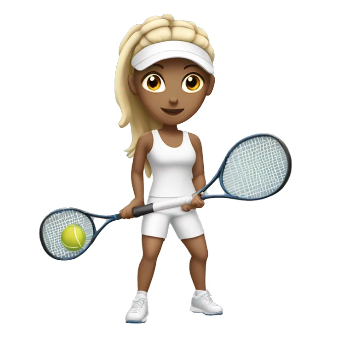 workout white girl playing tennis sticker