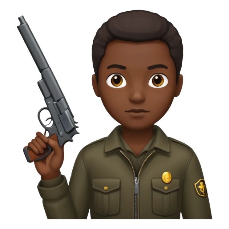 Black person with a gun sticker