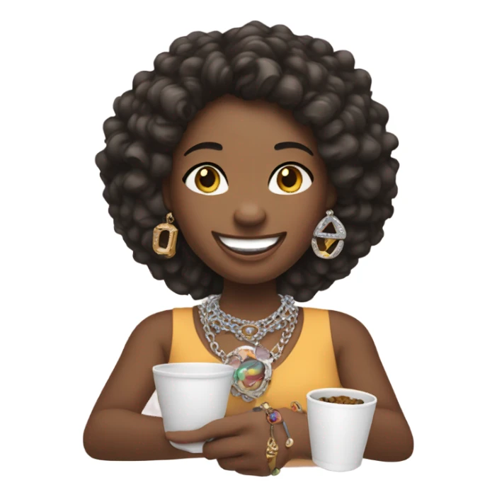 outdoor smile with jewelry cup sticker