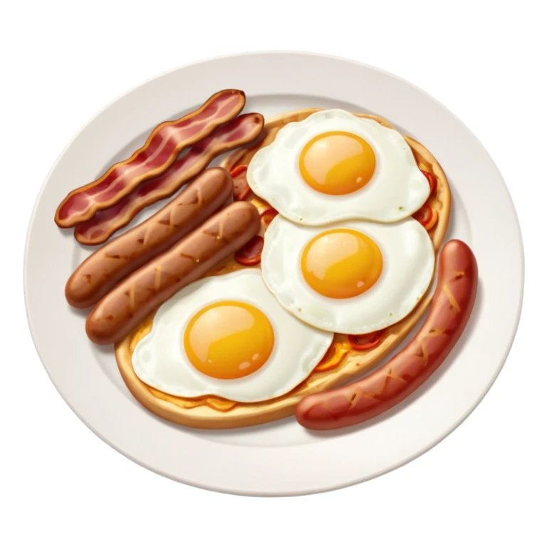 English Breakfast: Plate with eggs and bacon













 sticker
