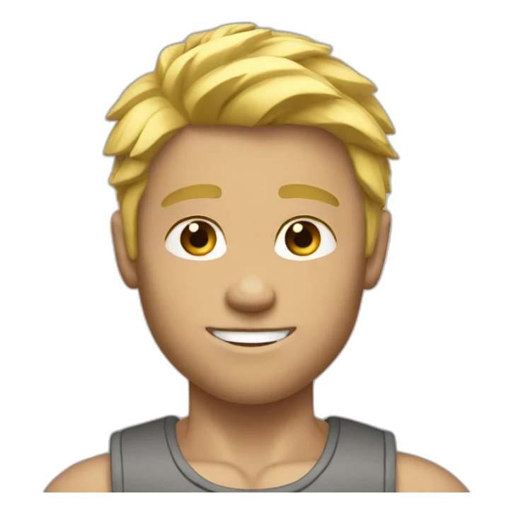 Muscular boy blond hair  sticker