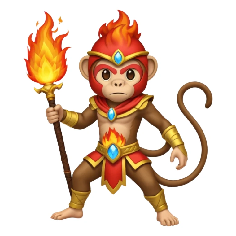fire water air earth combined monkey warior  sticker