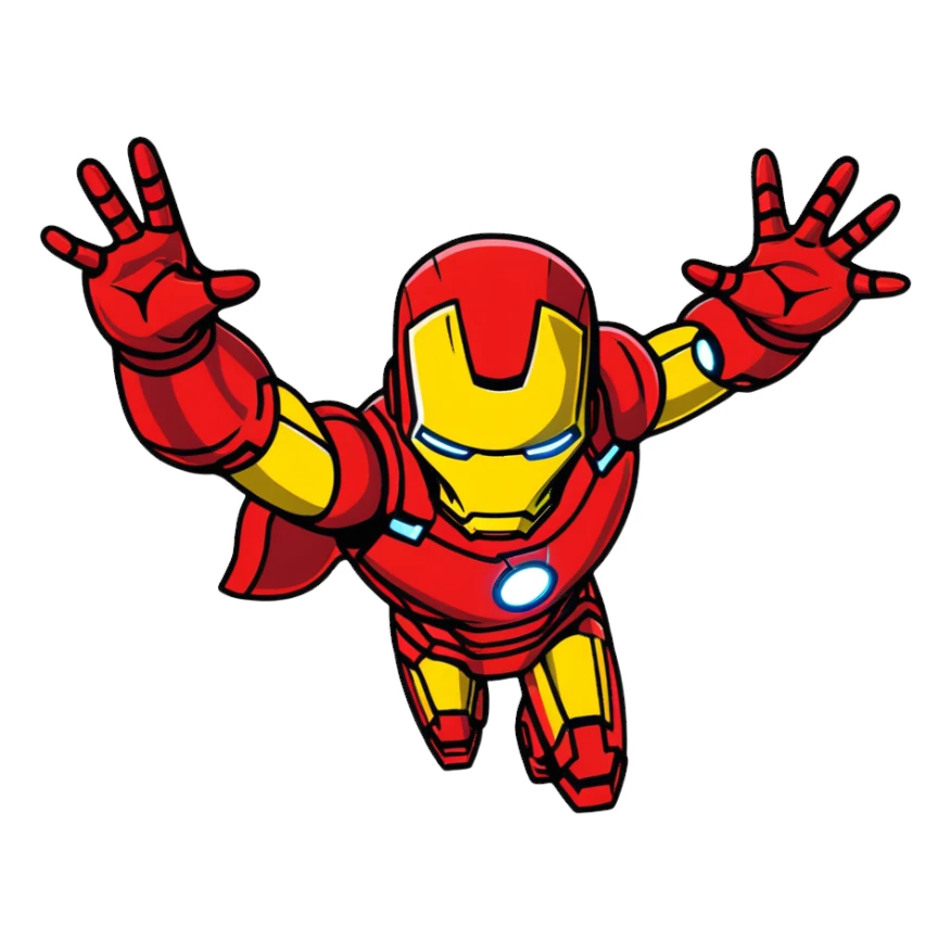 iron man flying with repulsors sticker