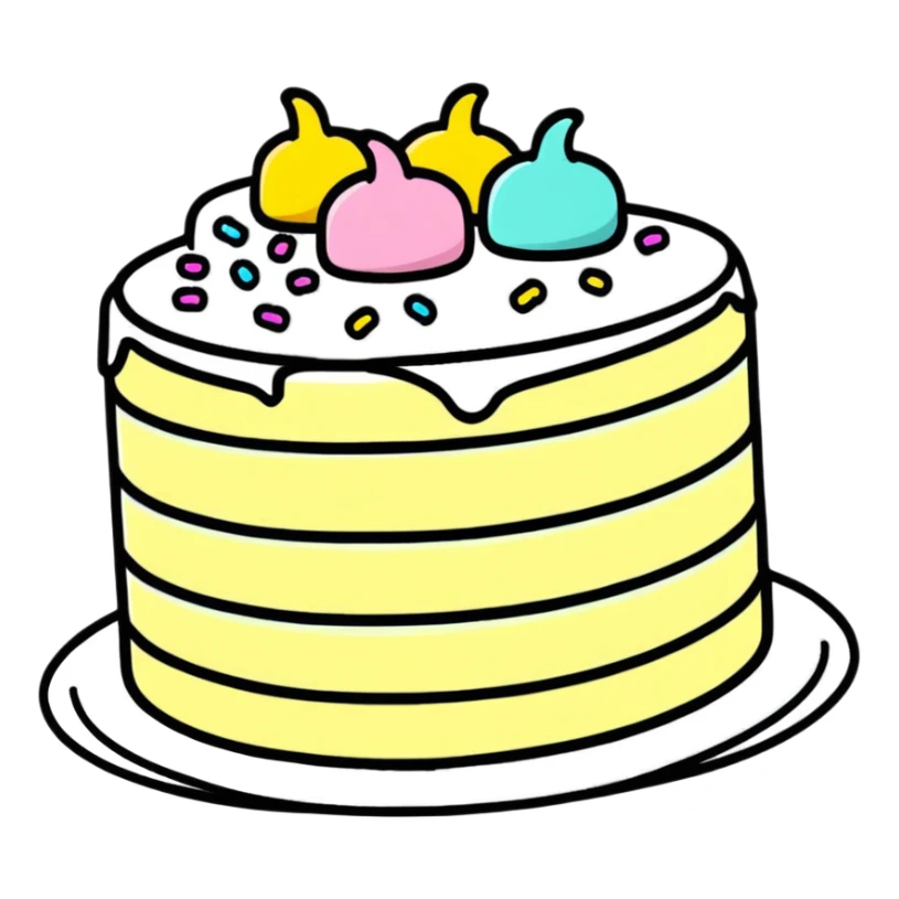 cake with frosting and sprinkles sticker