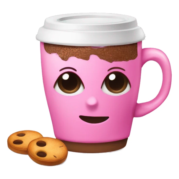 Taza rosada de café con malvadiscos  sticker