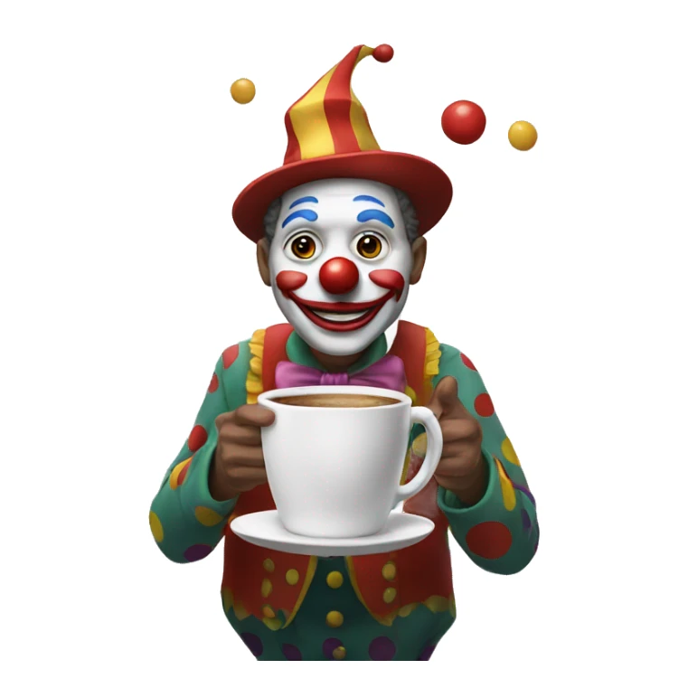 Clown with coffecup in his Hand  sticker