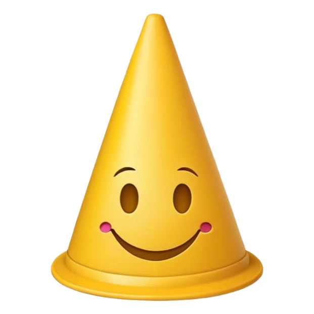 Smiley emoji with cone on head as hat sticker