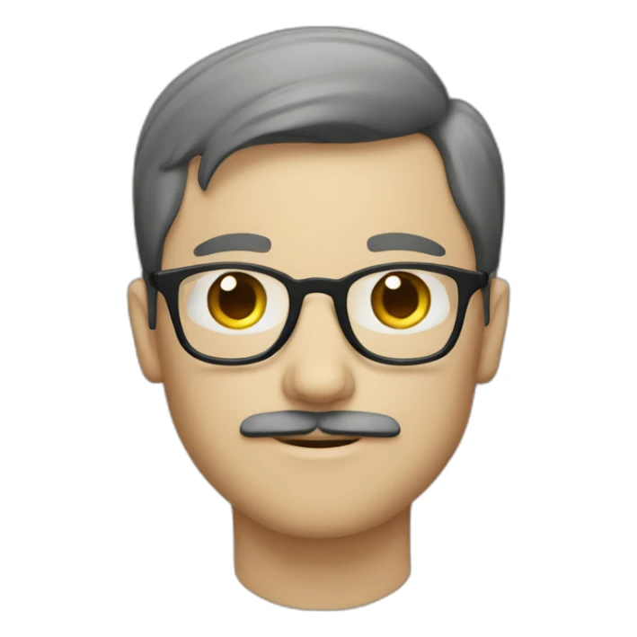 white boy with glasses and mustache sticker