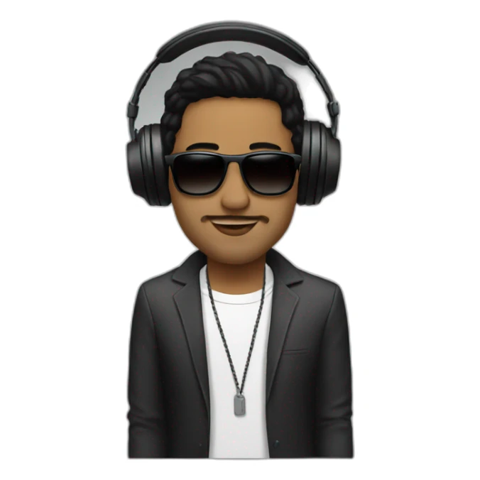 White John summit with black hair djing sticker