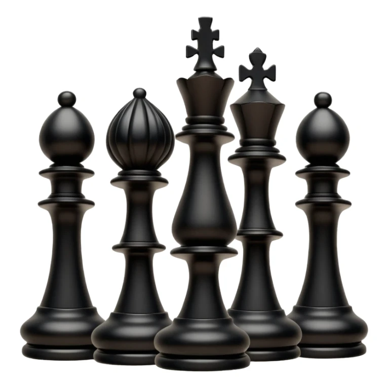 black wooden chess pieces, sticker