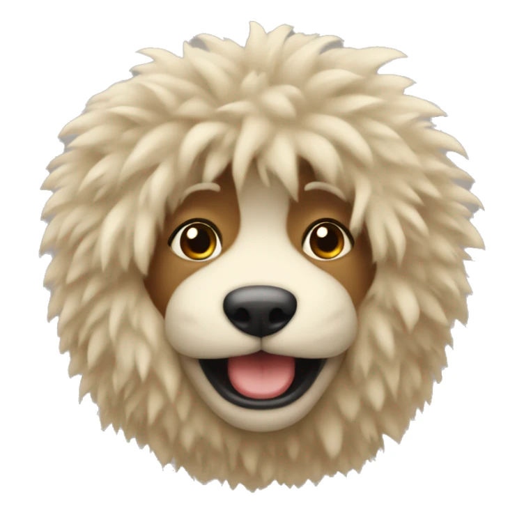 Beige-fluffy-college sticker