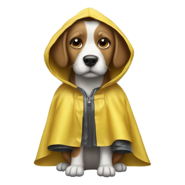 dog wearing a raincoat  sticker