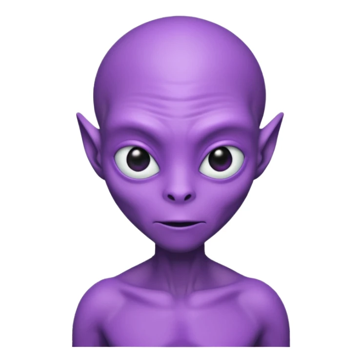 purple alien wear T-shirt sticker