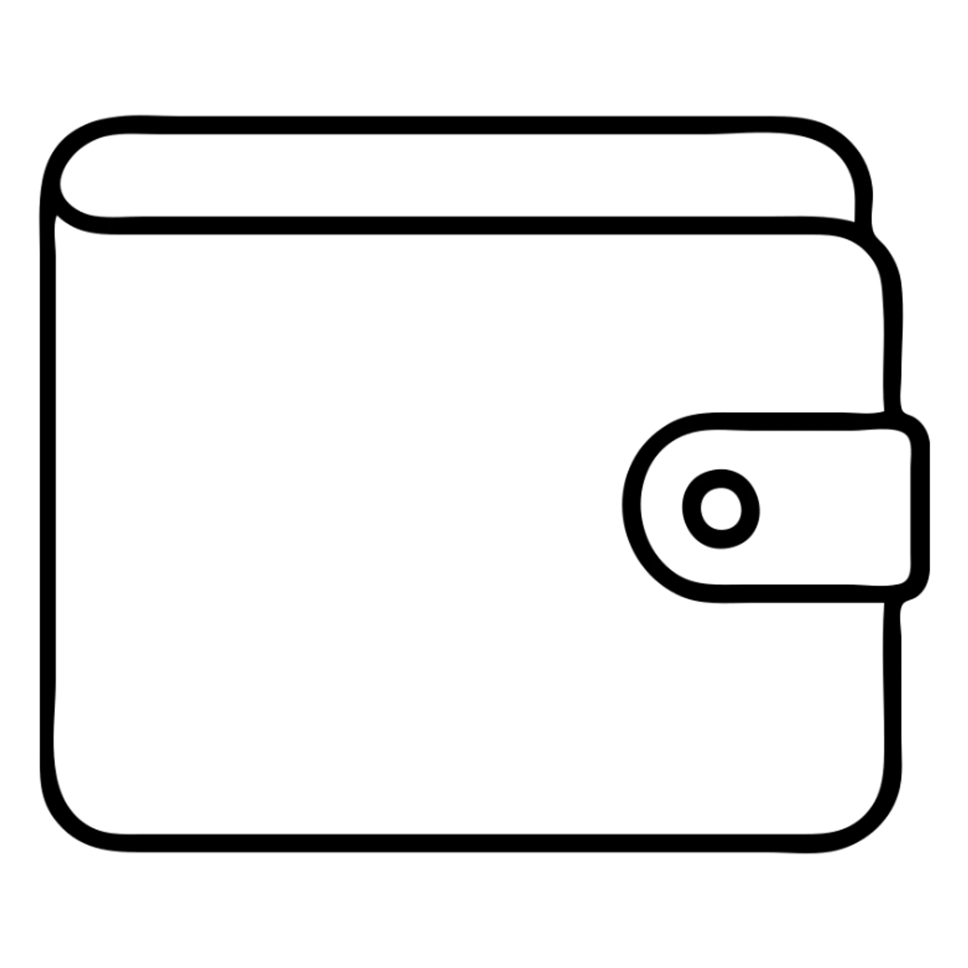 A classic rectangle wallet with a small fold sticker