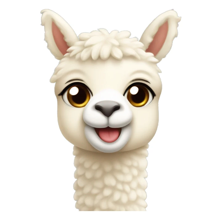 Cute cartoon￼-like cream alpaca sticker
