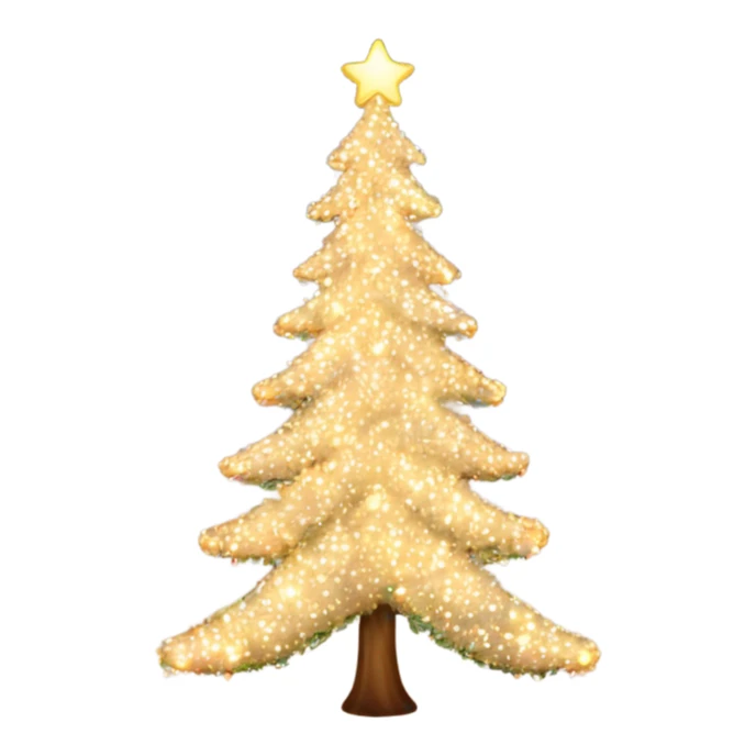 Christmas tree lit up and beautiful sticker