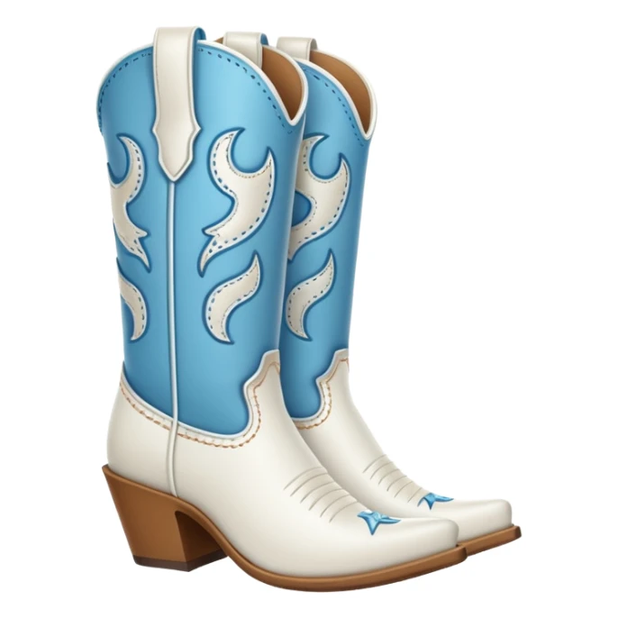Cowgirl white boot outline sticker