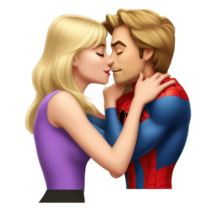 gwen Stacy kissing Spiderman sticker