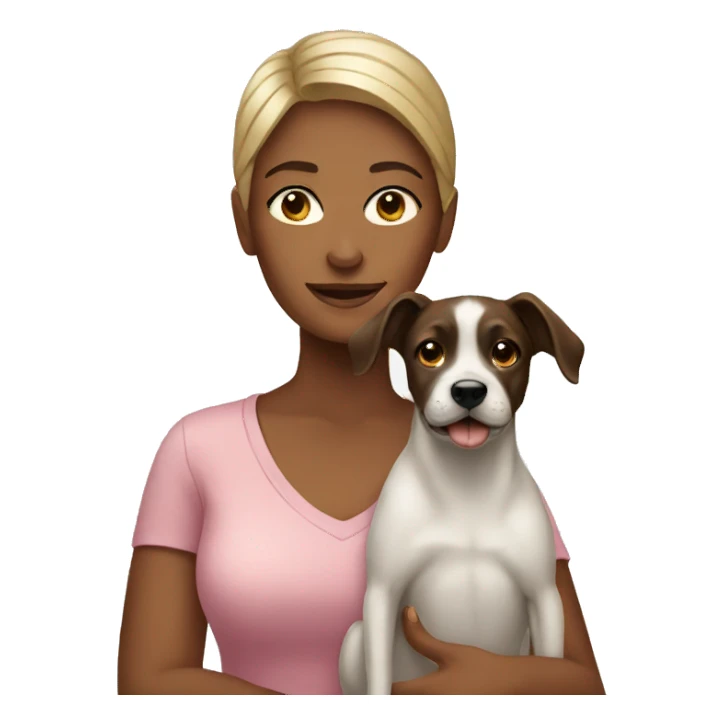Women with dog sticker