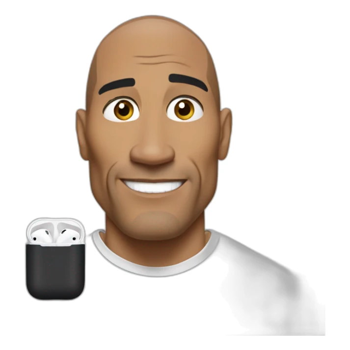 the rock johnson with airpods  sticker