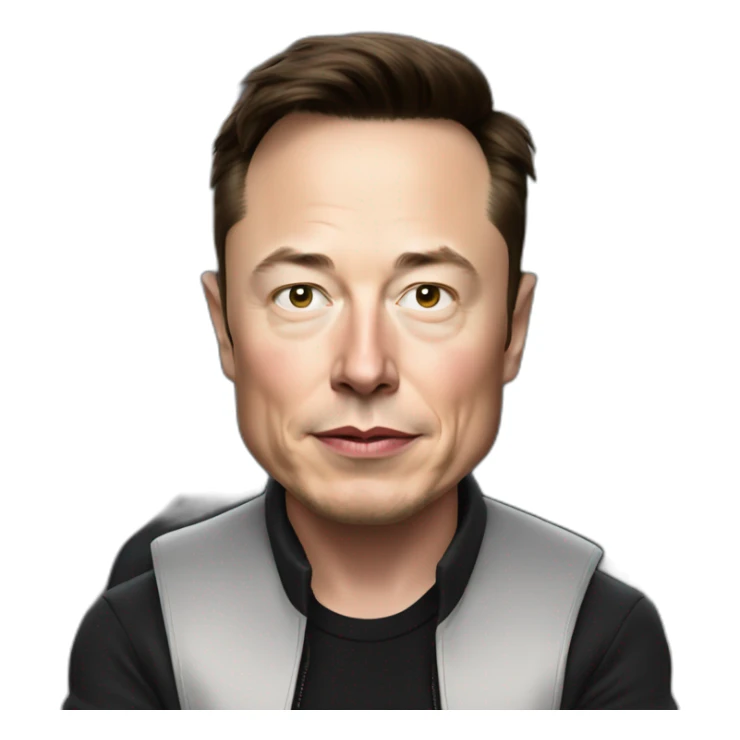 Elon musk in a tesla sticker