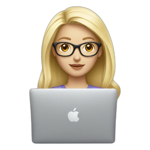 platinum-blonde-girl-in-glasses-using-macbook sticker