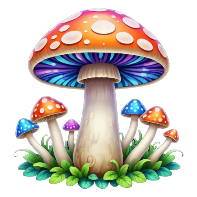 psychodelic mushroom single simple colorful sticker