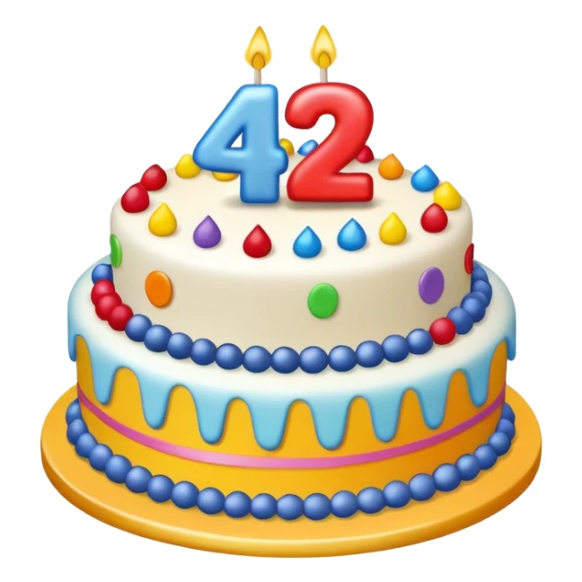 Show the number "42th" Birthday  sticker
