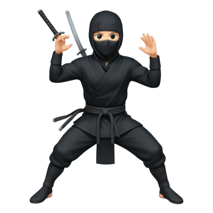 Ninja posando para una foto sticker