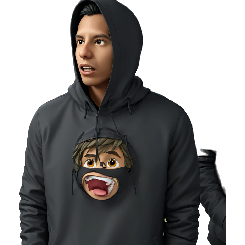 young man in hooded jacket emoji