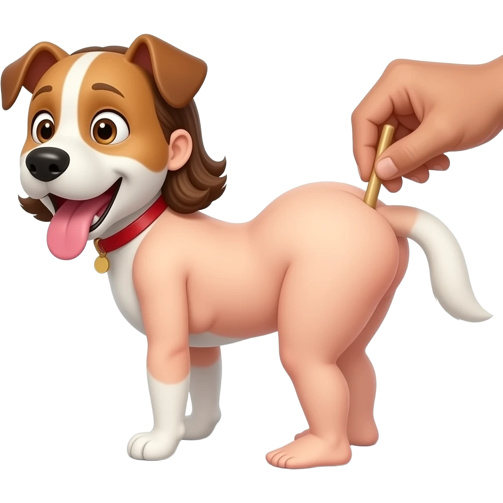 Toodler naked opens her butt in a doggie style and someone putting inside her anus a little tall thing and he moans emoji