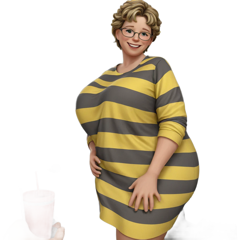 smiling girl in striped shirt emoji