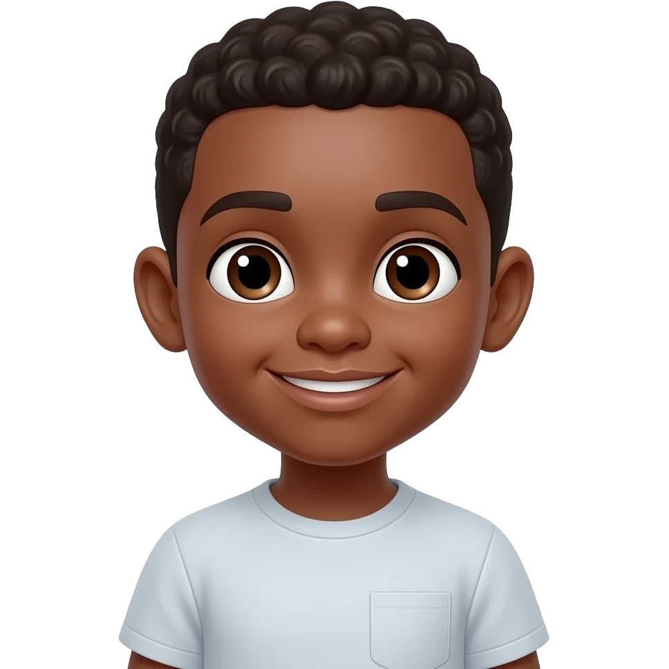 cartoon character young African-American boy emoji
